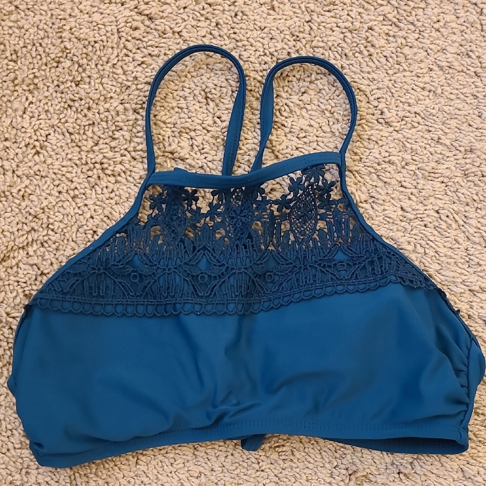 Xhilaration Teal Lace Swim Top